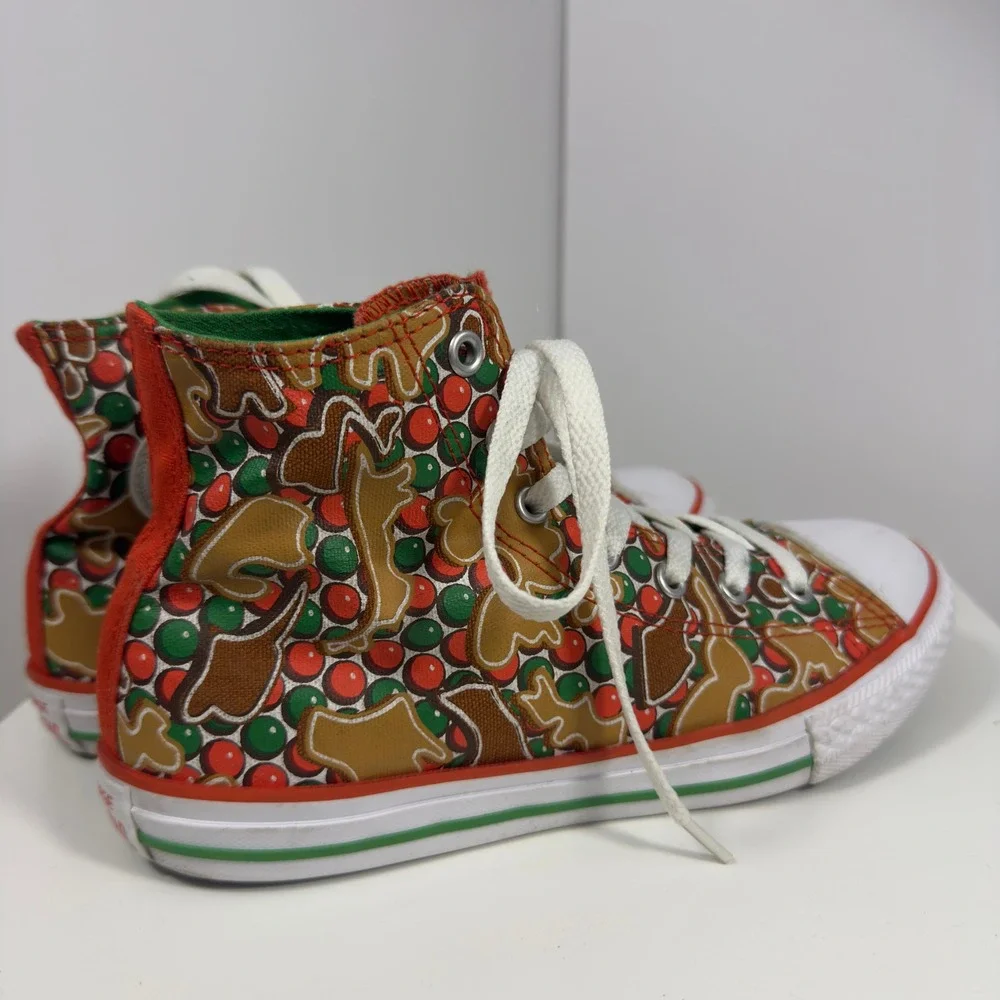 Converse Chuck Taylor All Star Junior 4.5 Red Green Gingerbread Christmas Hi Top